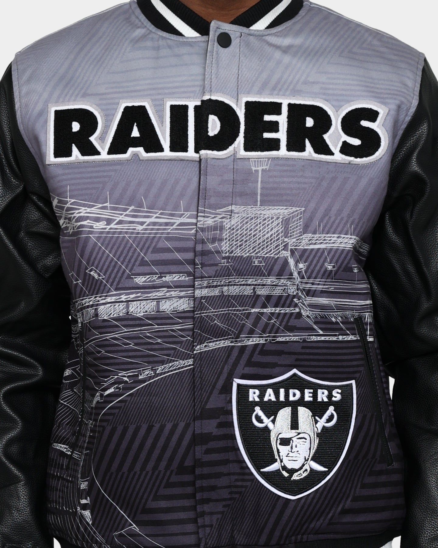 Pro Standard Las Vegas Raiders Remix Varsity Jacket Black sold by Culture Kings product image thumbnail 4