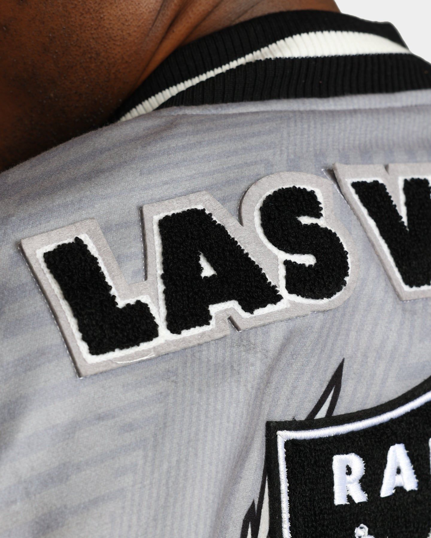 Pro Standard Las Vegas Raiders Remix Varsity Jacket Black sold by Culture Kings product image thumbnail 9