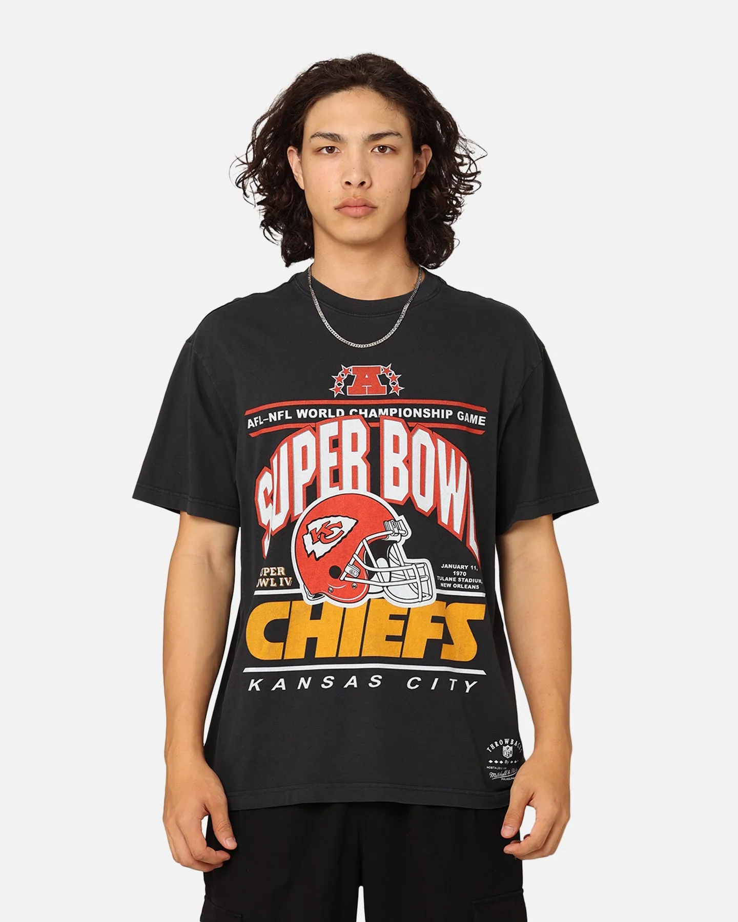 Mitchell & Ness Kansas City Chiefs '70s Super Bowl T-Shirt Faded Black sold by Culture Kings
