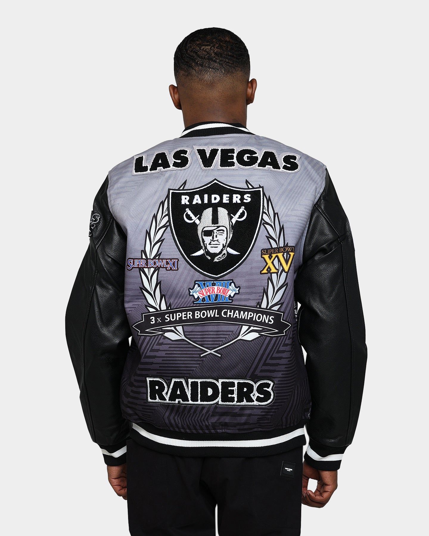 Pro Standard Las Vegas Raiders Remix Varsity Jacket Black sold by Culture Kings product image thumbnail 5