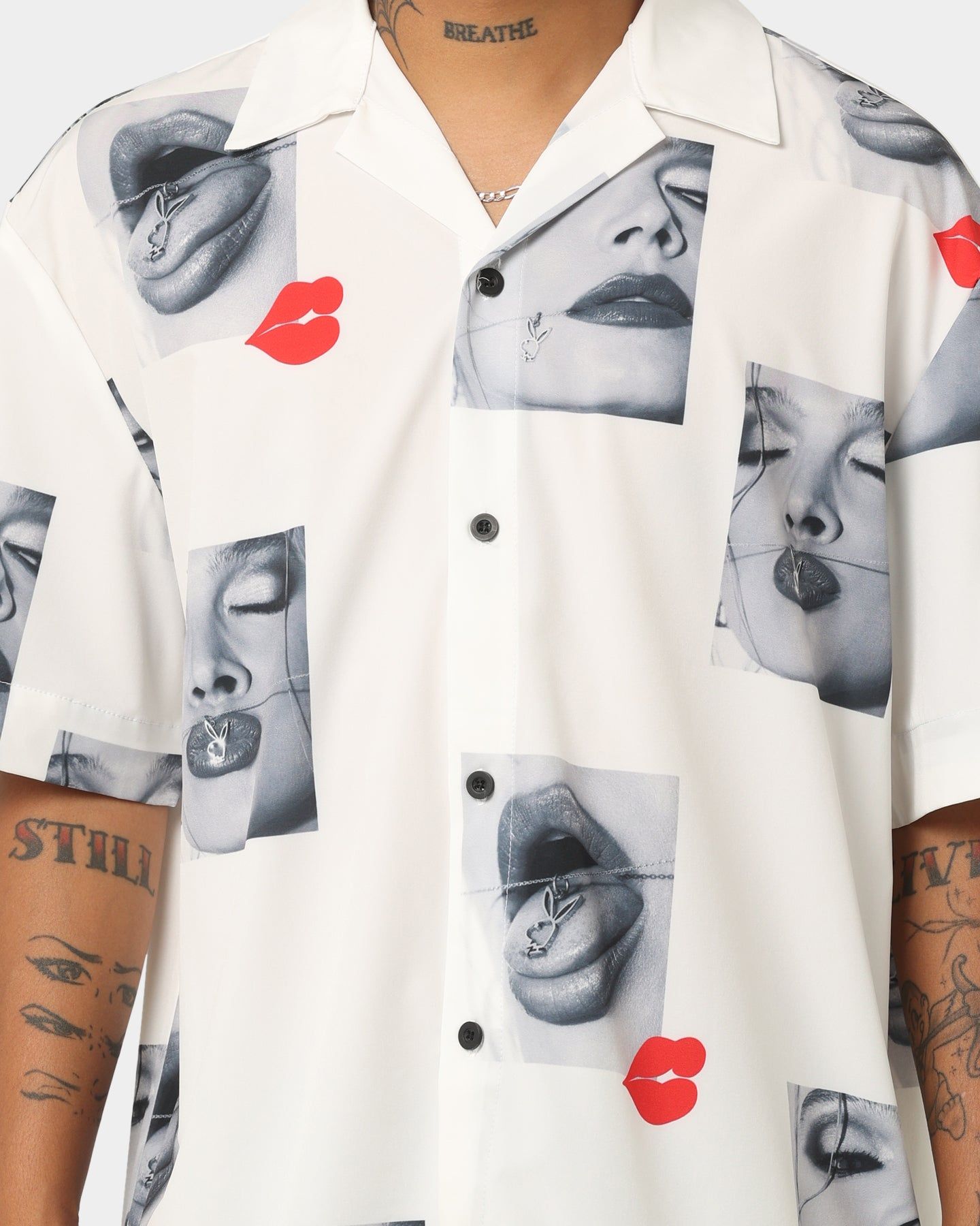 Playboy By CK Smooch Party Shirt White sold by Culture Kings product image thumbnail 3