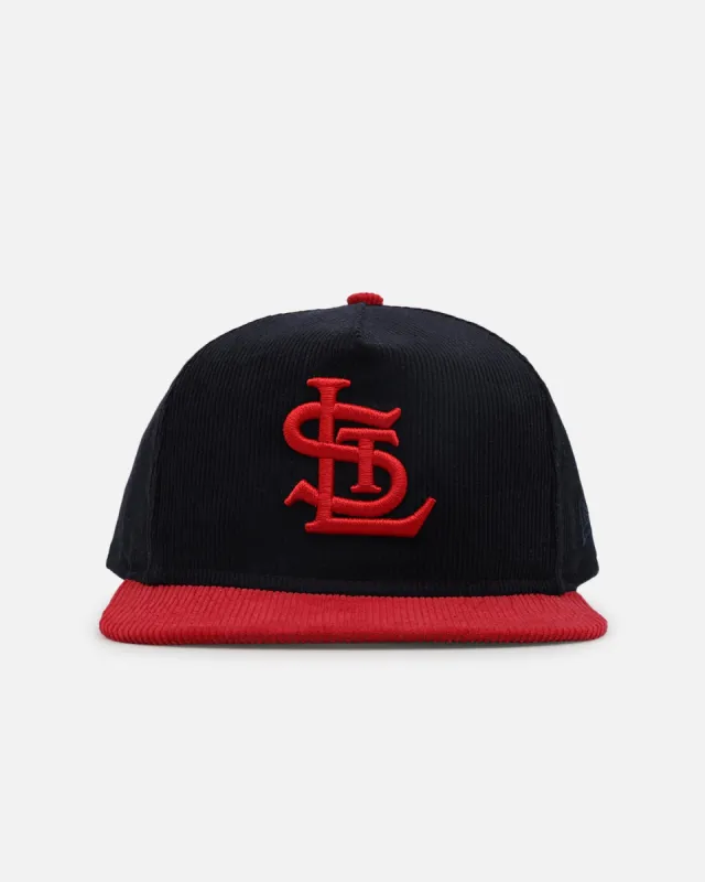 New Era St. Louis Cardinals 'Throwback Cord Golfers' Corduroy Golfer Snapback Navy/Red sold by Culture Kings