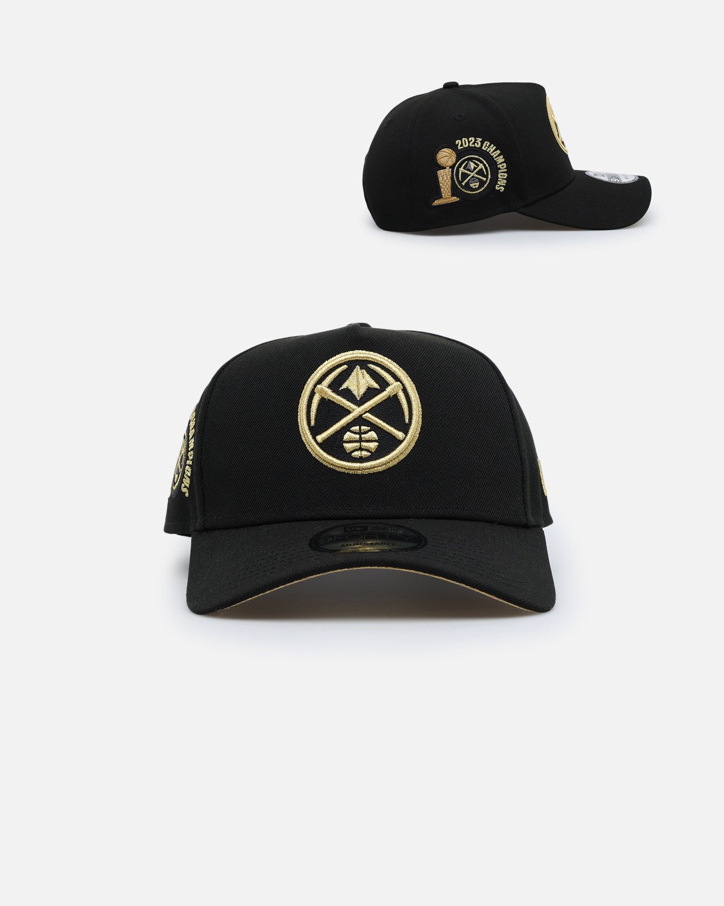 New Era Denver Nuggets 'NBA Gold Links' 9FORTY A-Frame Snapback Black/Gold sold by Culture Kings