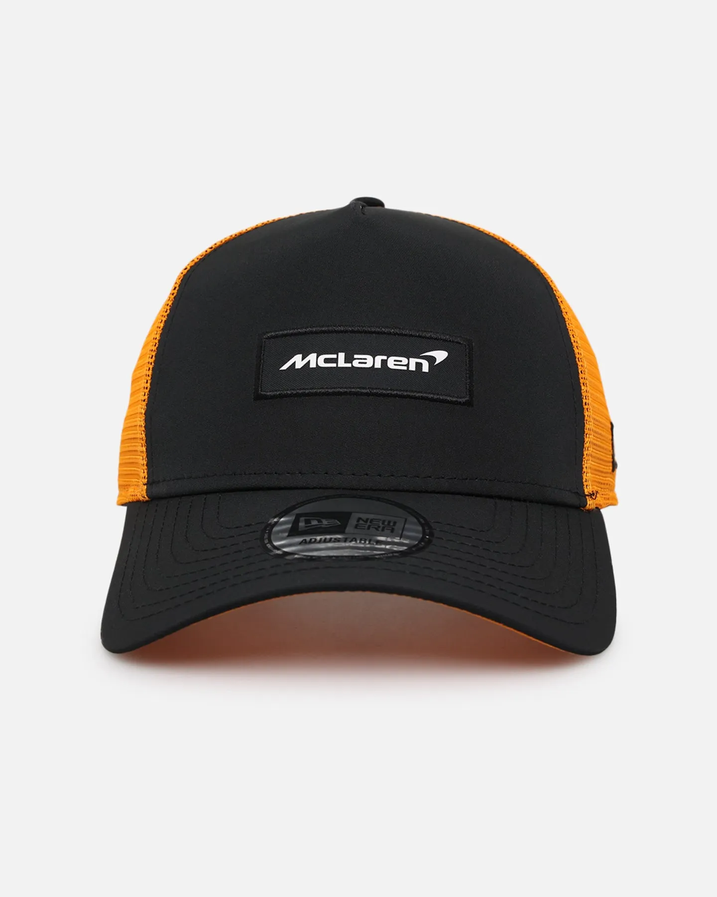 New Era McLaren Patch Front 9FORTY Trucker Snapback Black sold by Culture Kings