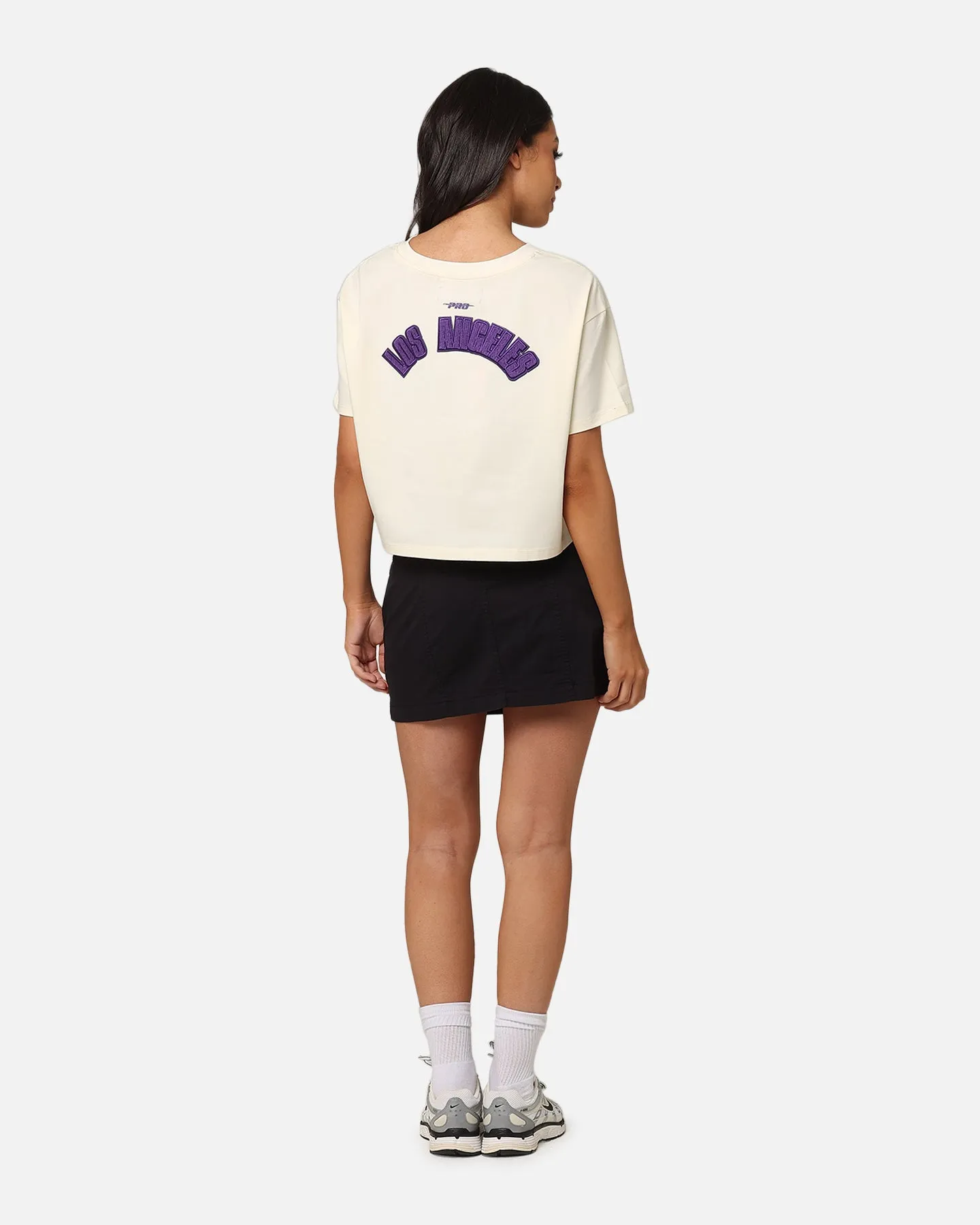 Pro Standard Women's Los Angeles Lakers Triple Tonal Cropped Boxy T-Shirt Eggshell sold by Culture Kings product image thumbnail 3