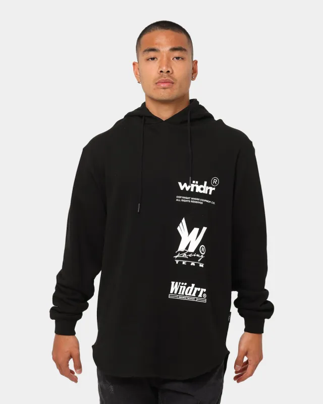 Wndrr Enigma Curved Hem Hoodie Black made by Culture Kings