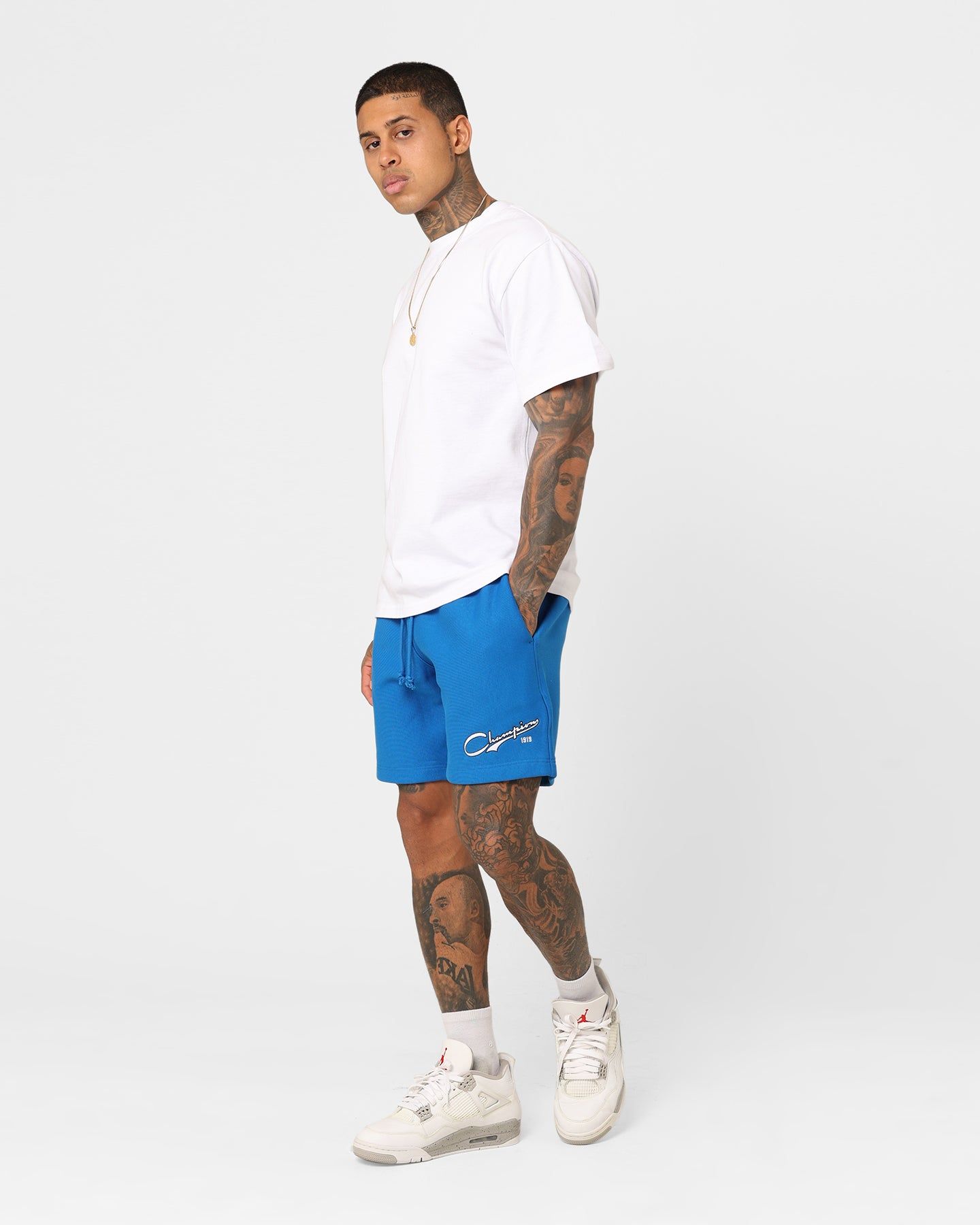 Champion Reverse Weave Cursive Logo Shorts Pelican Do sold by Culture Kings product image thumbnail 2