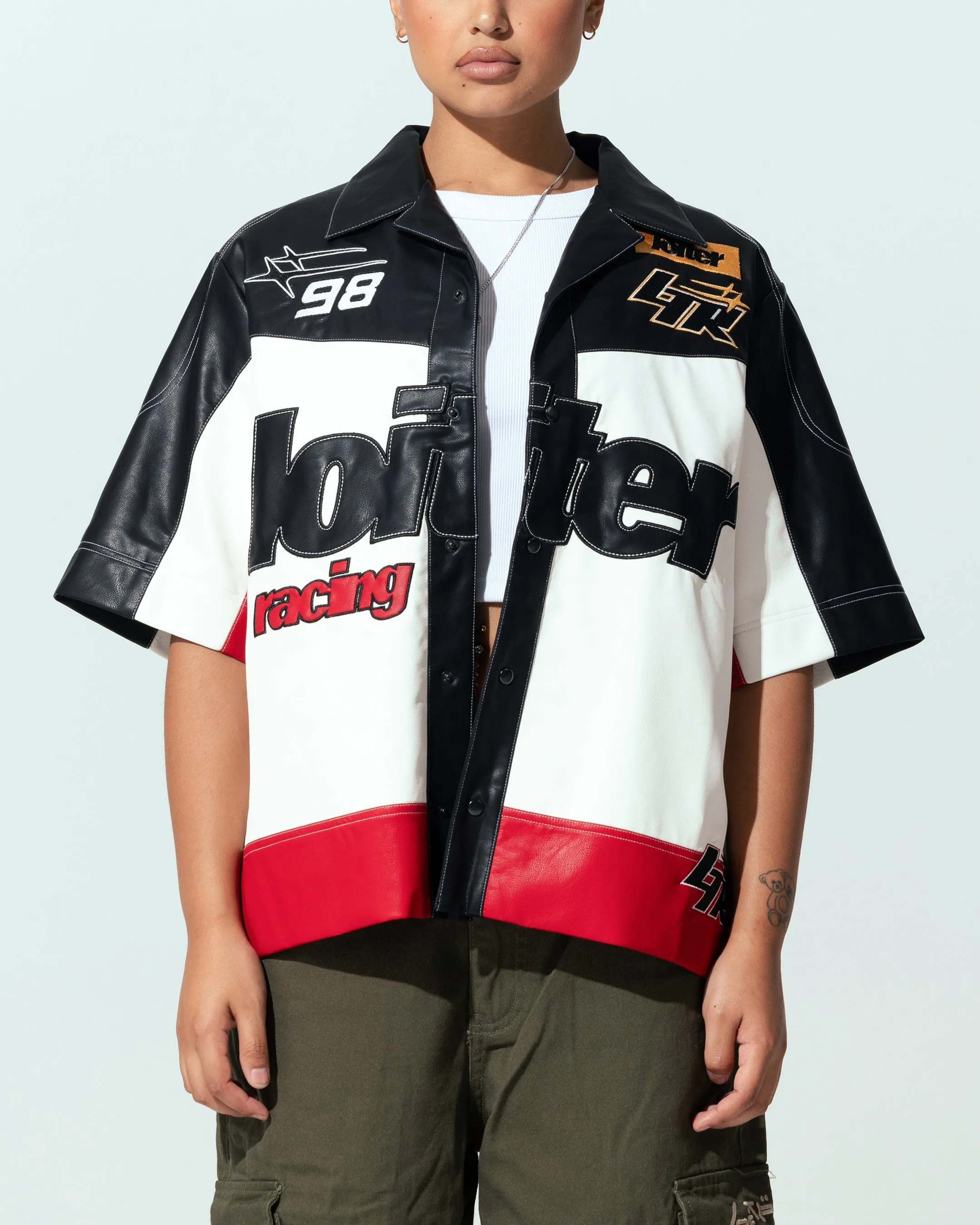 Loiter Racer Button Up Shirt Black/Red sold by Culture Kings