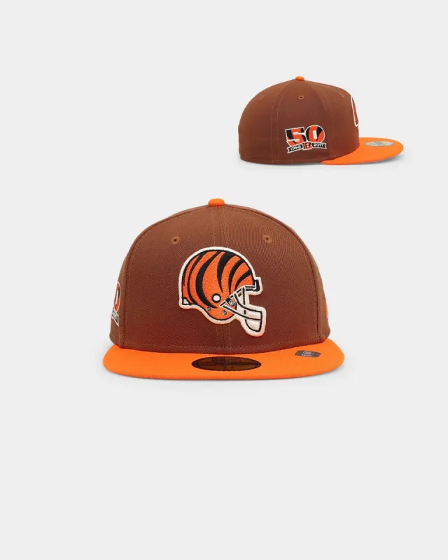 New Era Cincinnati Bengals 'Harvest' 59FIFTY Fitted Dark Brown sold by Culture Kings