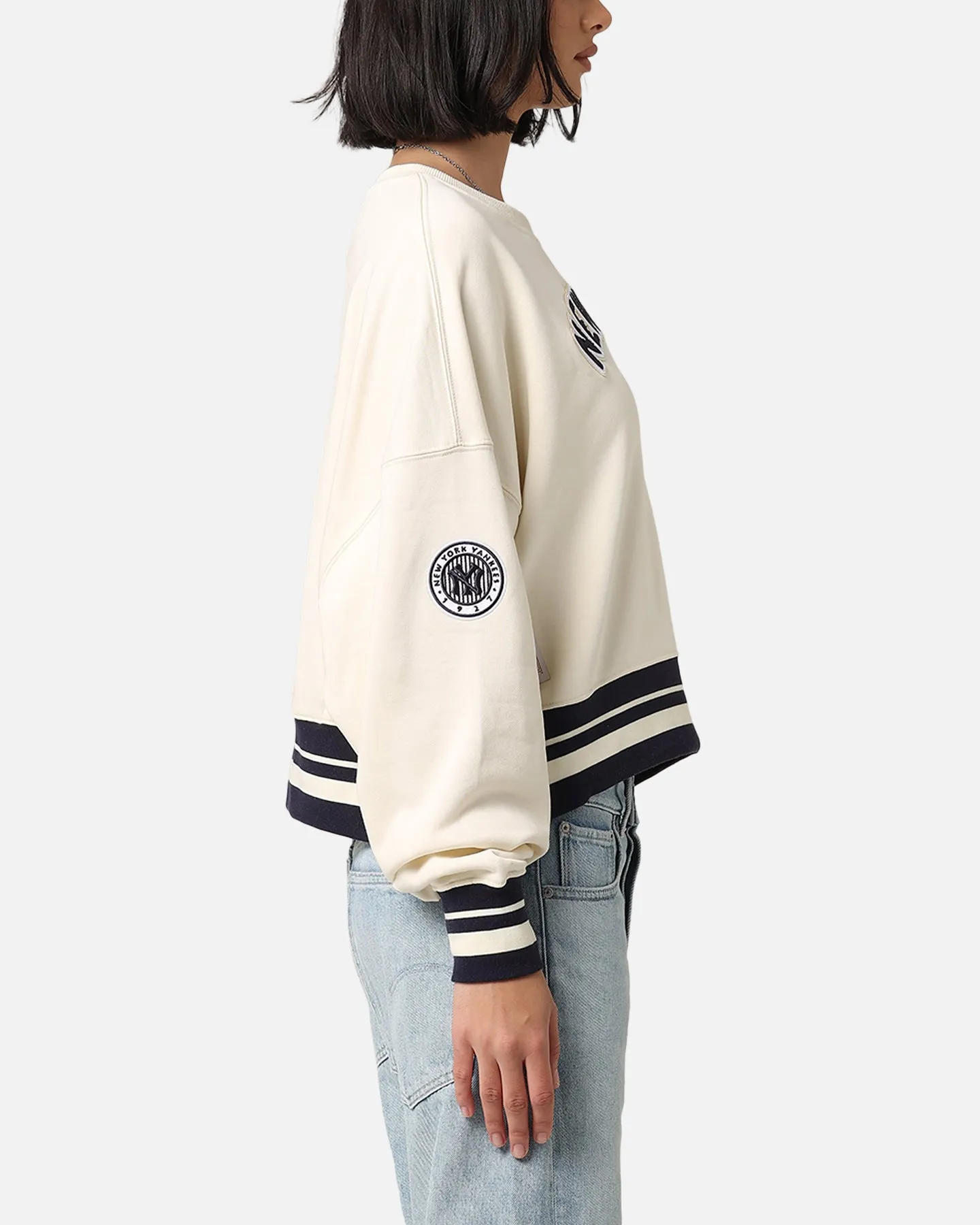 Pro Standard Women's New York Yankees Retro Classics Crewneck Eggshell/Midnight Navy sold by Culture Kings product image thumbnail 4