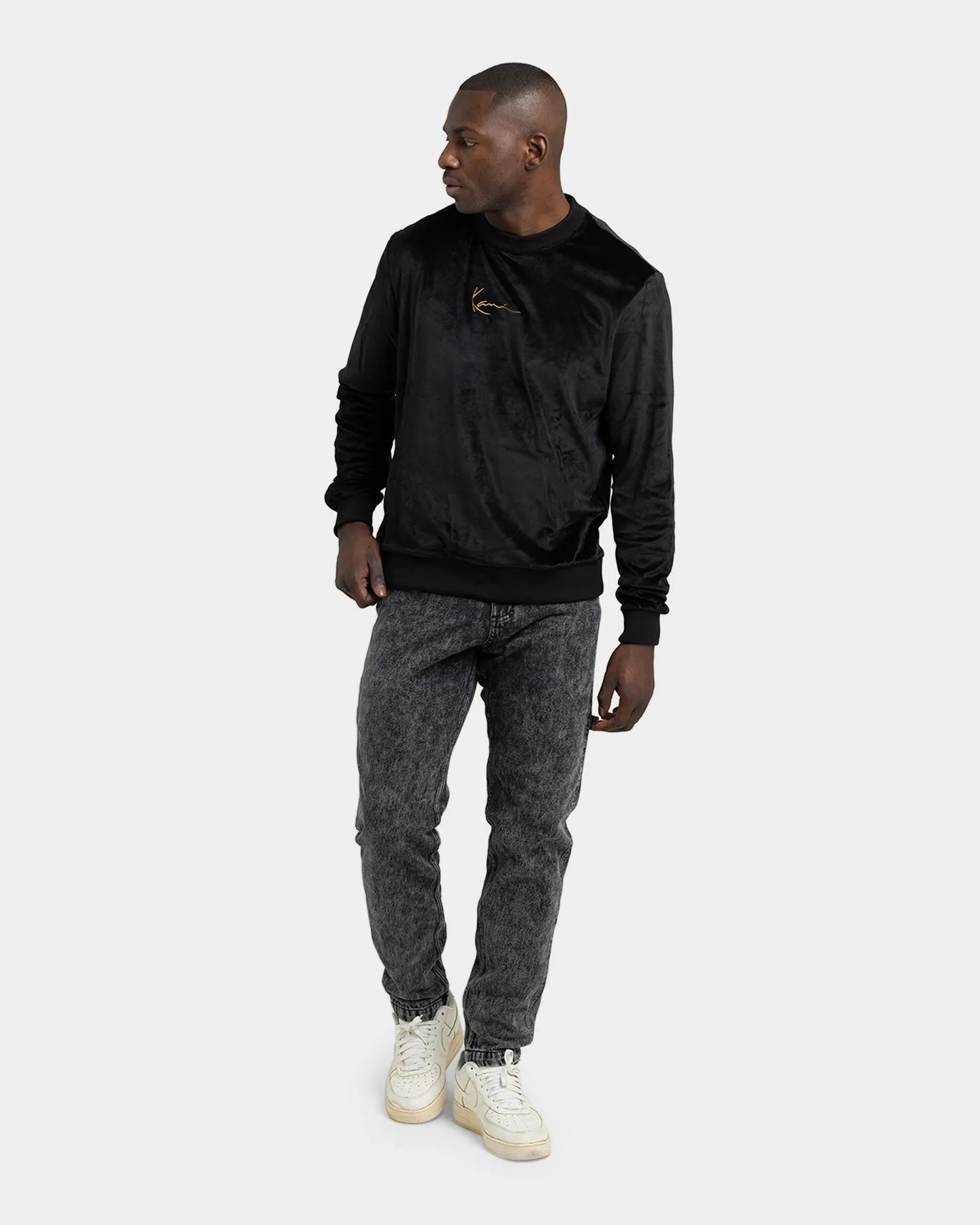 Karl Kani Signature Velvet Crewneck Black sold by Culture Kings product image thumbnail 2