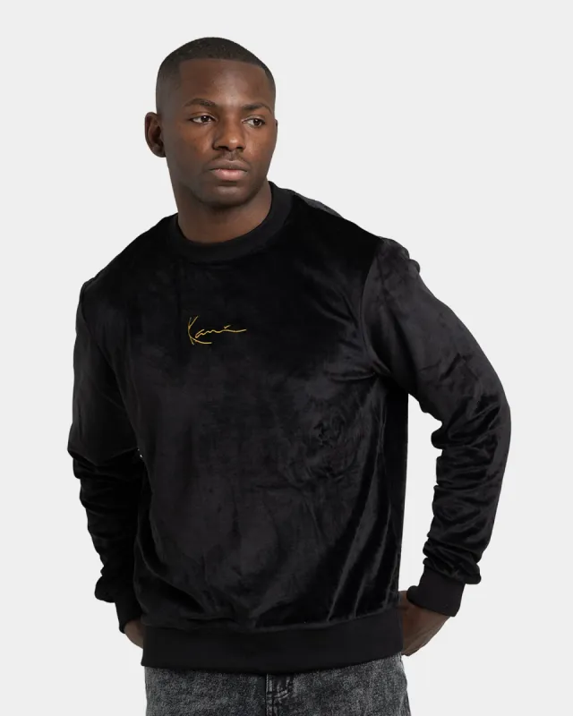 Karl Kani Signature Velvet Crewneck Black sold by Culture Kings