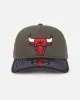 New Era Chicago Bulls 'Contrast Visor' Pre-Curved Golfer Snapback Moss/Navy sold by Culture Kings