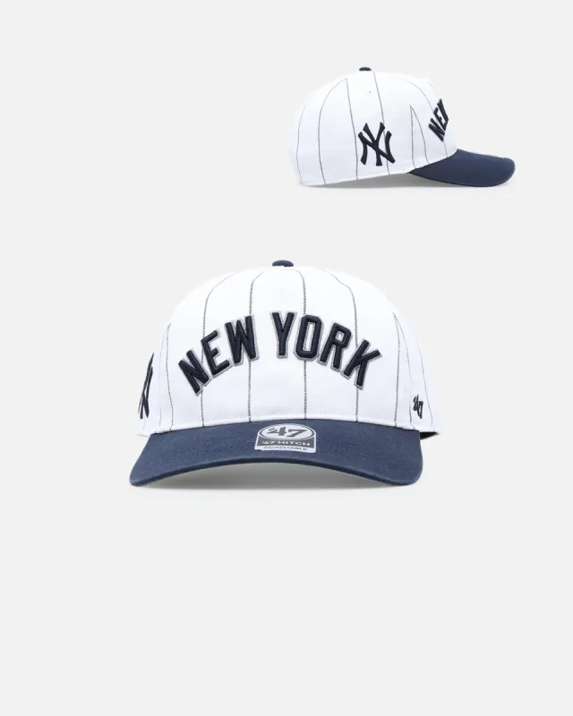 47 Brand New York Yankees 'Double Header Pinstripe' '47 Hitch Snapback White made by 47
