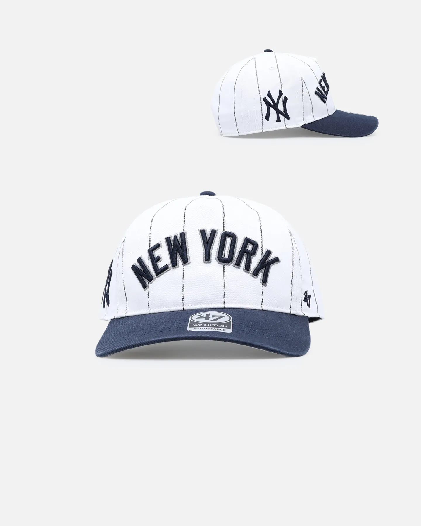 47 Brand New York Yankees 'Double Header Pinstripe' '47 Hitch Snapback White sold by Culture Kings