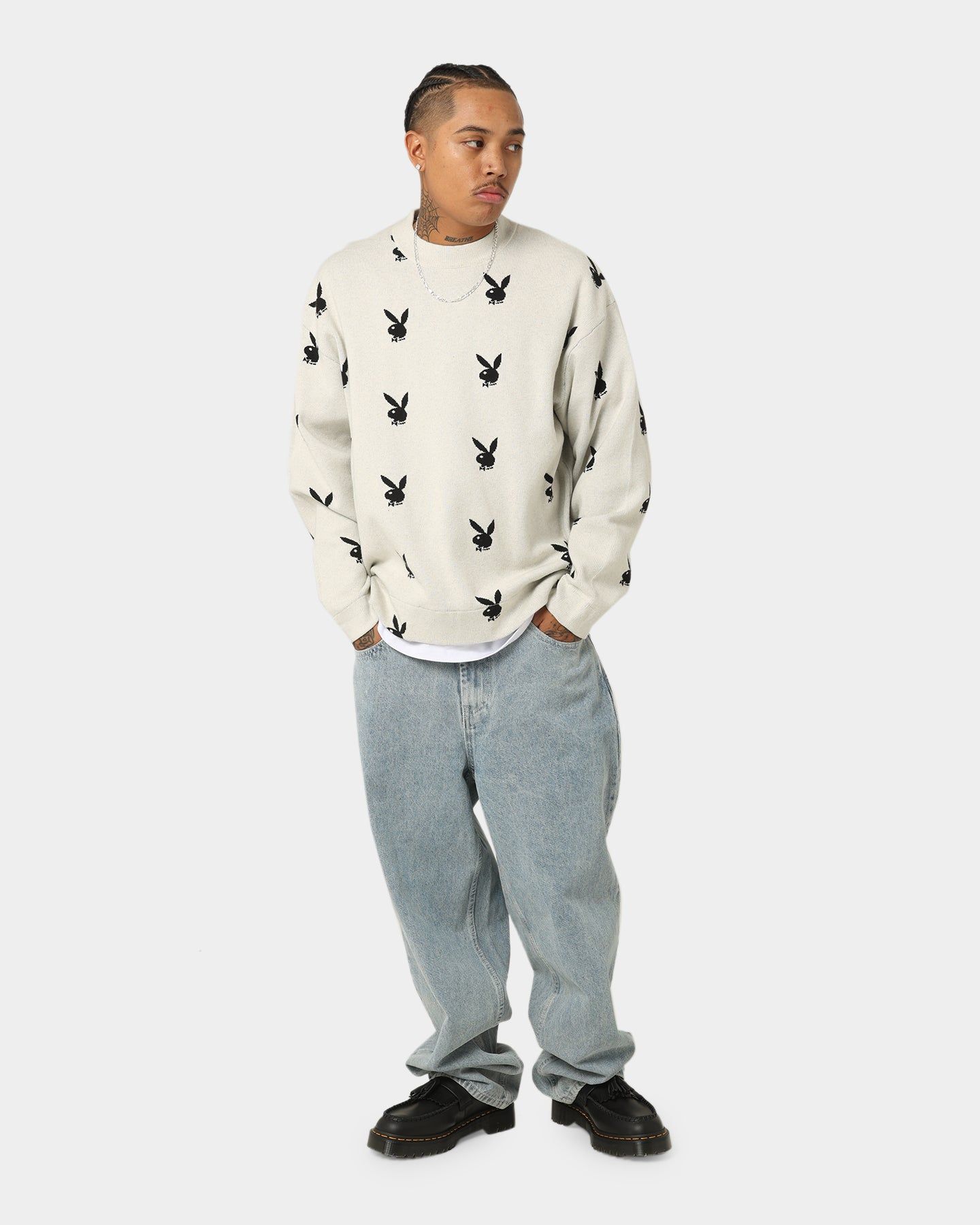 Playboy By CK Bunny Knit Sweater V2 Off White sold by Culture Kings product image thumbnail 2