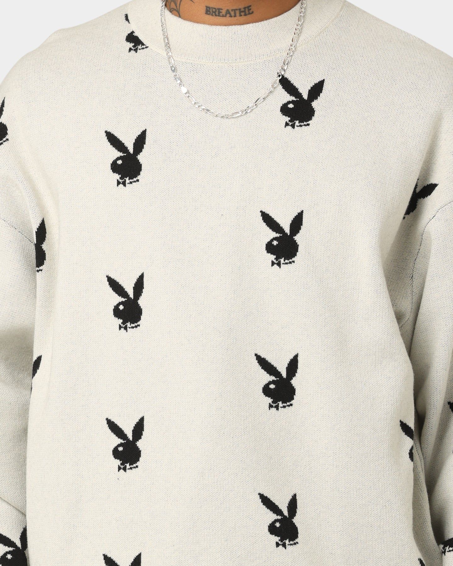 Playboy By CK Bunny Knit Sweater V2 Off White sold by Culture Kings product image thumbnail 3