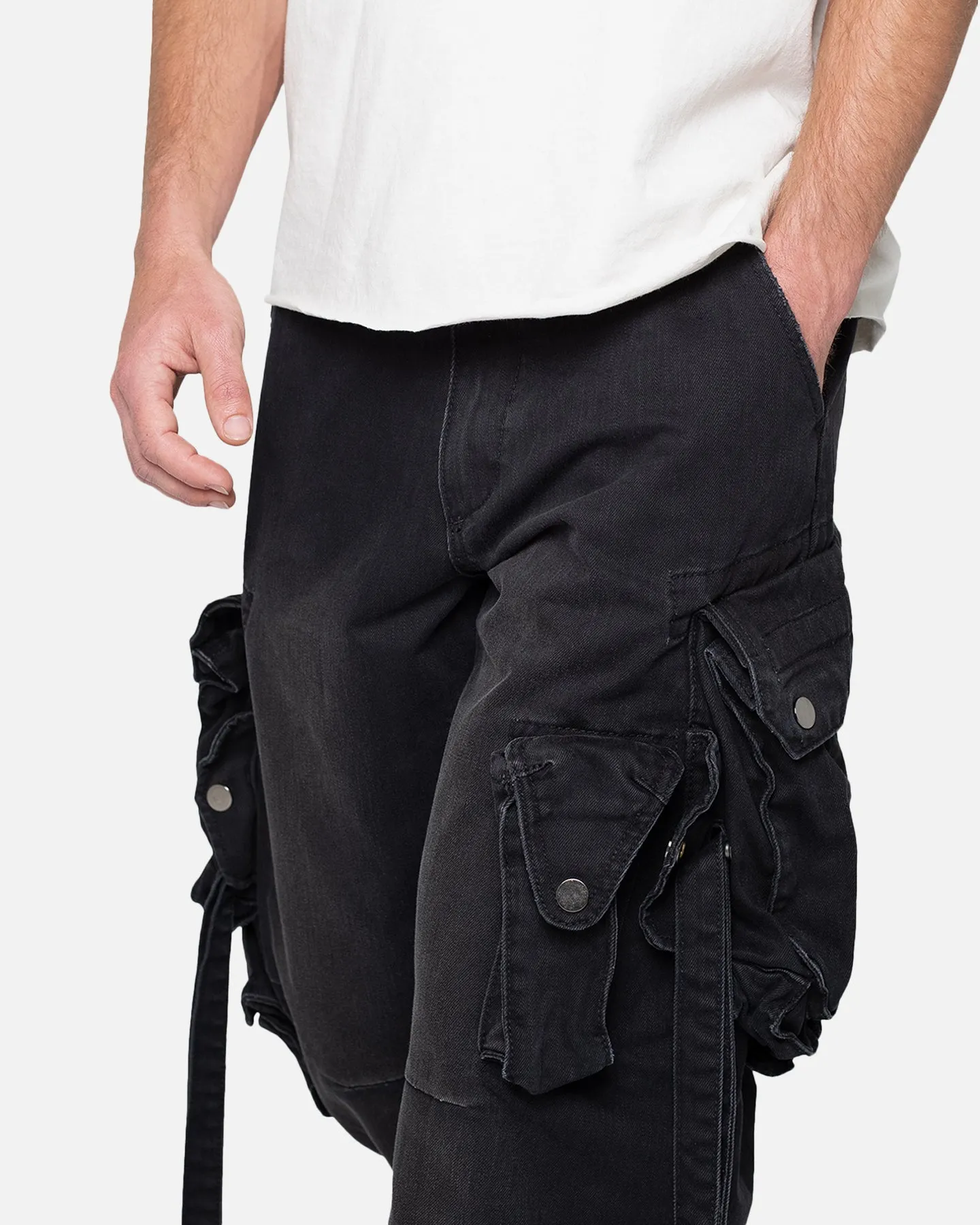 MNML Strapped Multi Cargo Pants Washed Black sold by Culture Kings product image thumbnail 5
