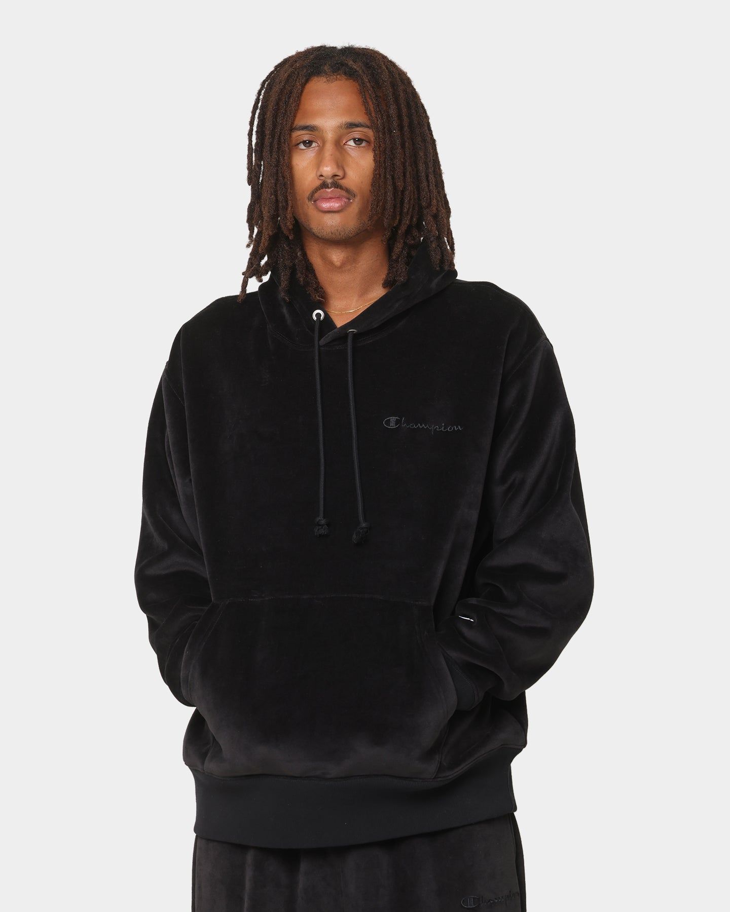 Champion RB Velour Hoodie Black sold by Culture Kings