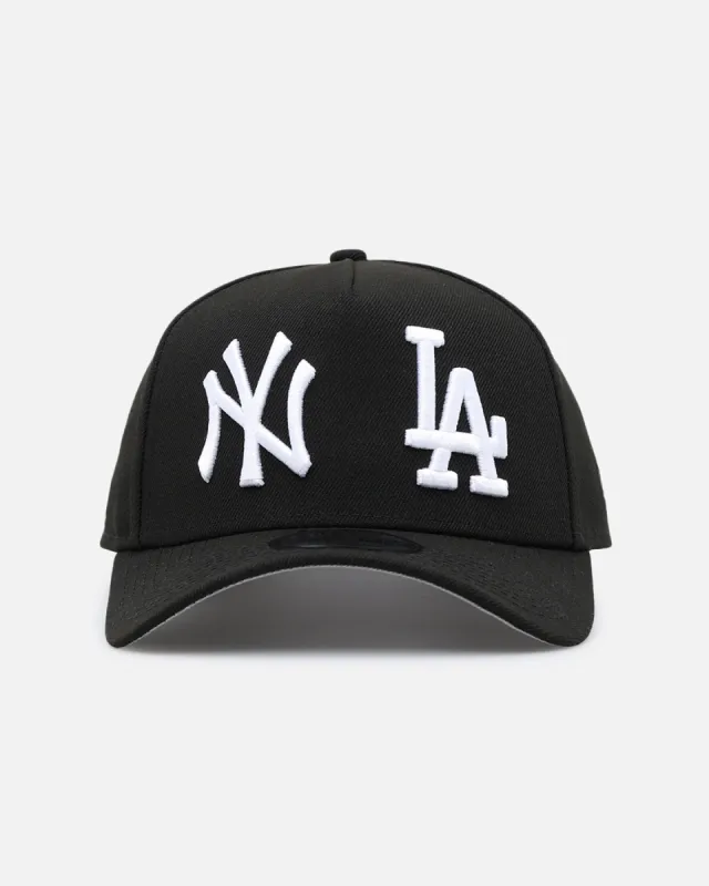 New Era New York Yankees X Los Angeles Dodgers 'Dual Logo' 9FORTY A-Frame Snapback Black/White sold by Culture Kings