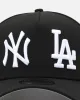 New Era New York Yankees X Los Angeles Dodgers 'Dual Logo' 9FORTY A-Frame Snapback Black/White sold by Culture Kings