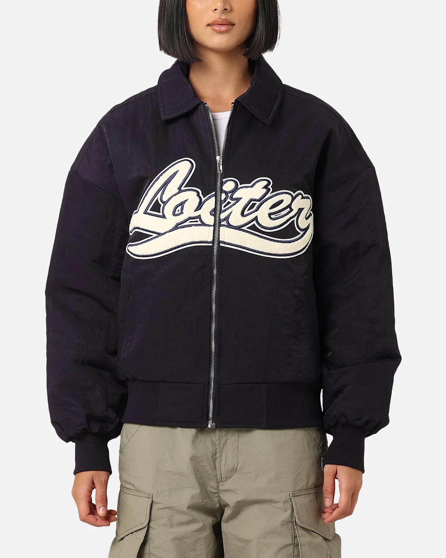 Loiter Pitch Varsity Jacket Navy sold by Culture Kings