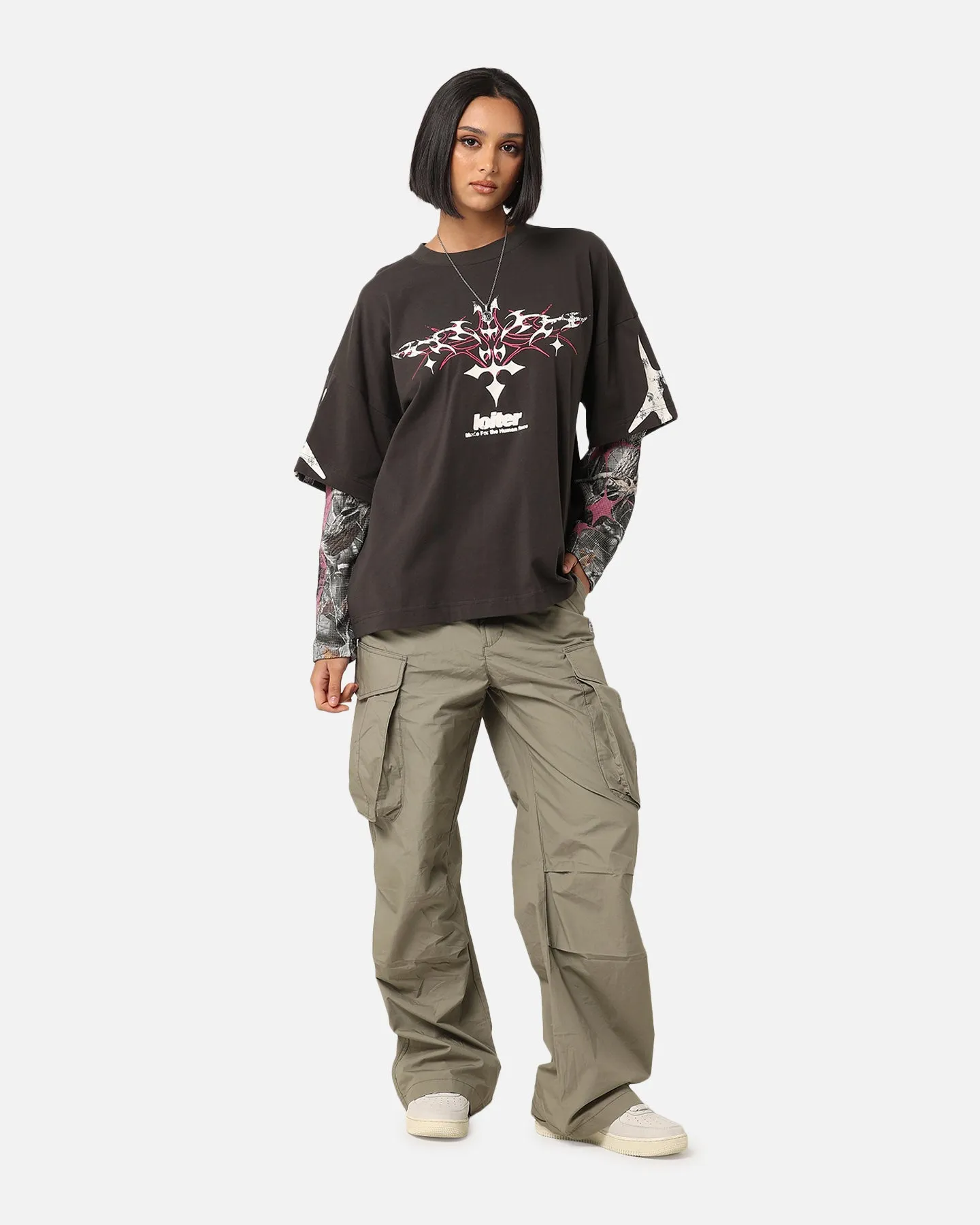 Loiter Seek N Destroy Long Sleeve T-Shirt Charcoal sold by Culture Kings product image thumbnail 3