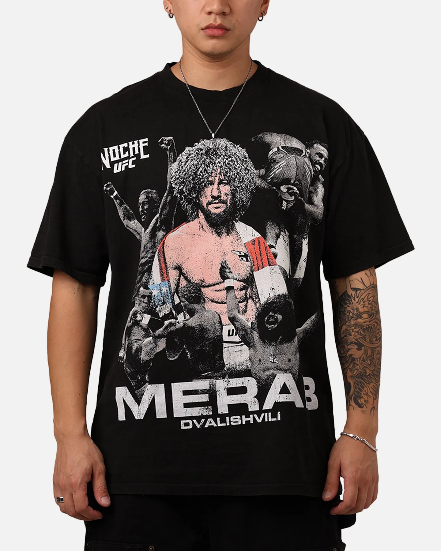 UFC By Culture Kings Merab Dvalishvili Noche T-Shirt Black Acidwash sold by Culture Kings