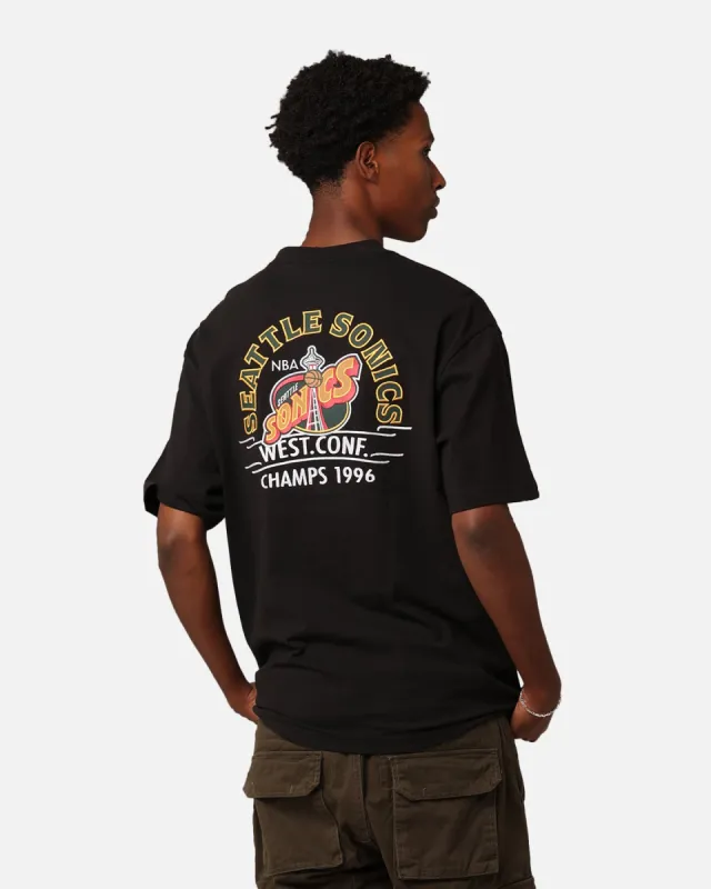 Mitchell & Ness Seattle Sonics Arch T-Shirt Faded Black sold by Culture Kings