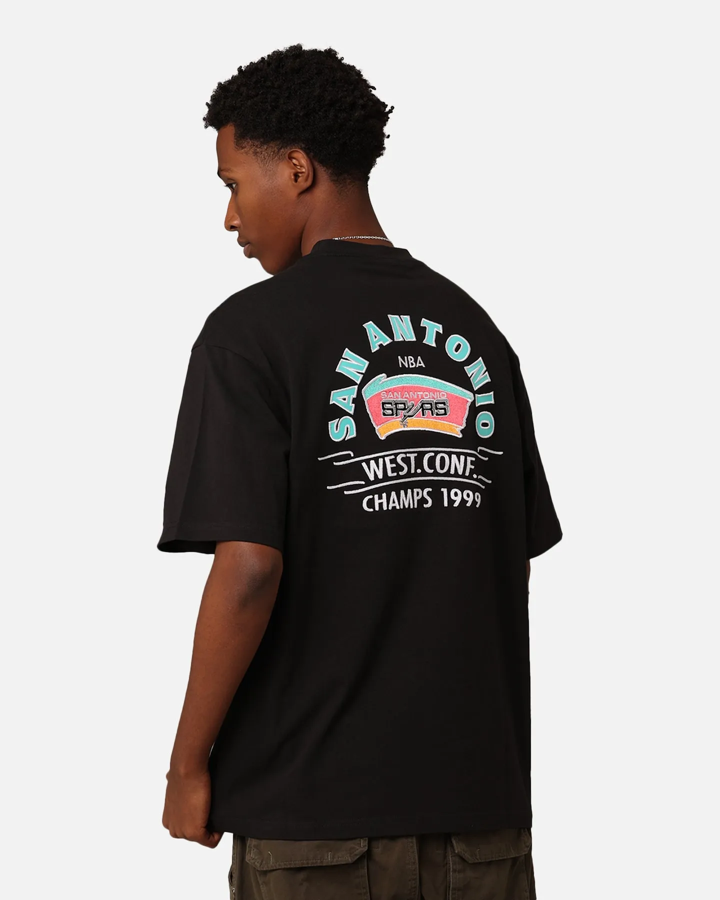 Mitchell & Ness San Antonio Spurs Arch T-Shirt Faded Black sold by Culture Kings