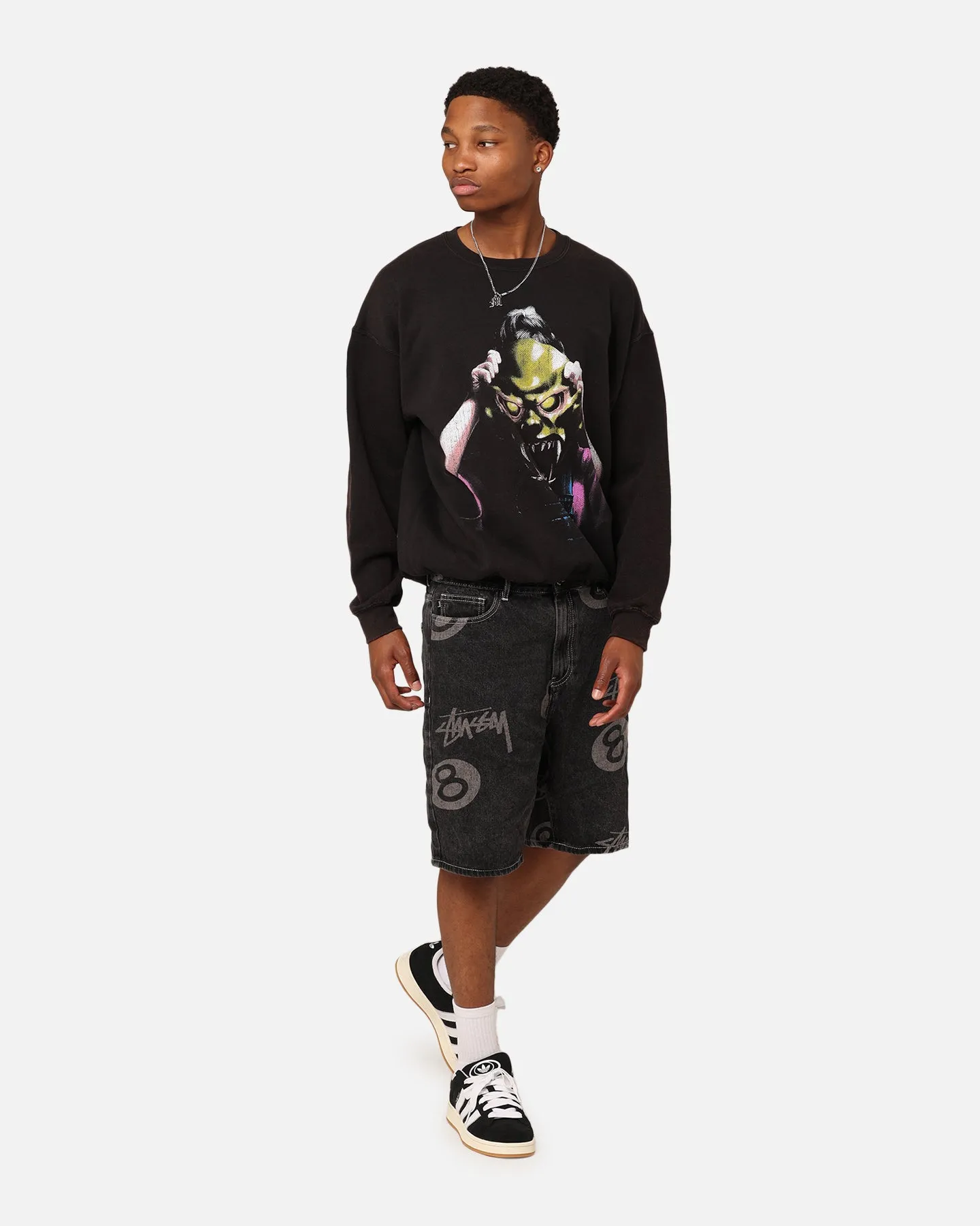 American Thrift X Goosebumps The Haunted Mask Crewneck Black Wash sold by Culture Kings product image thumbnail 3