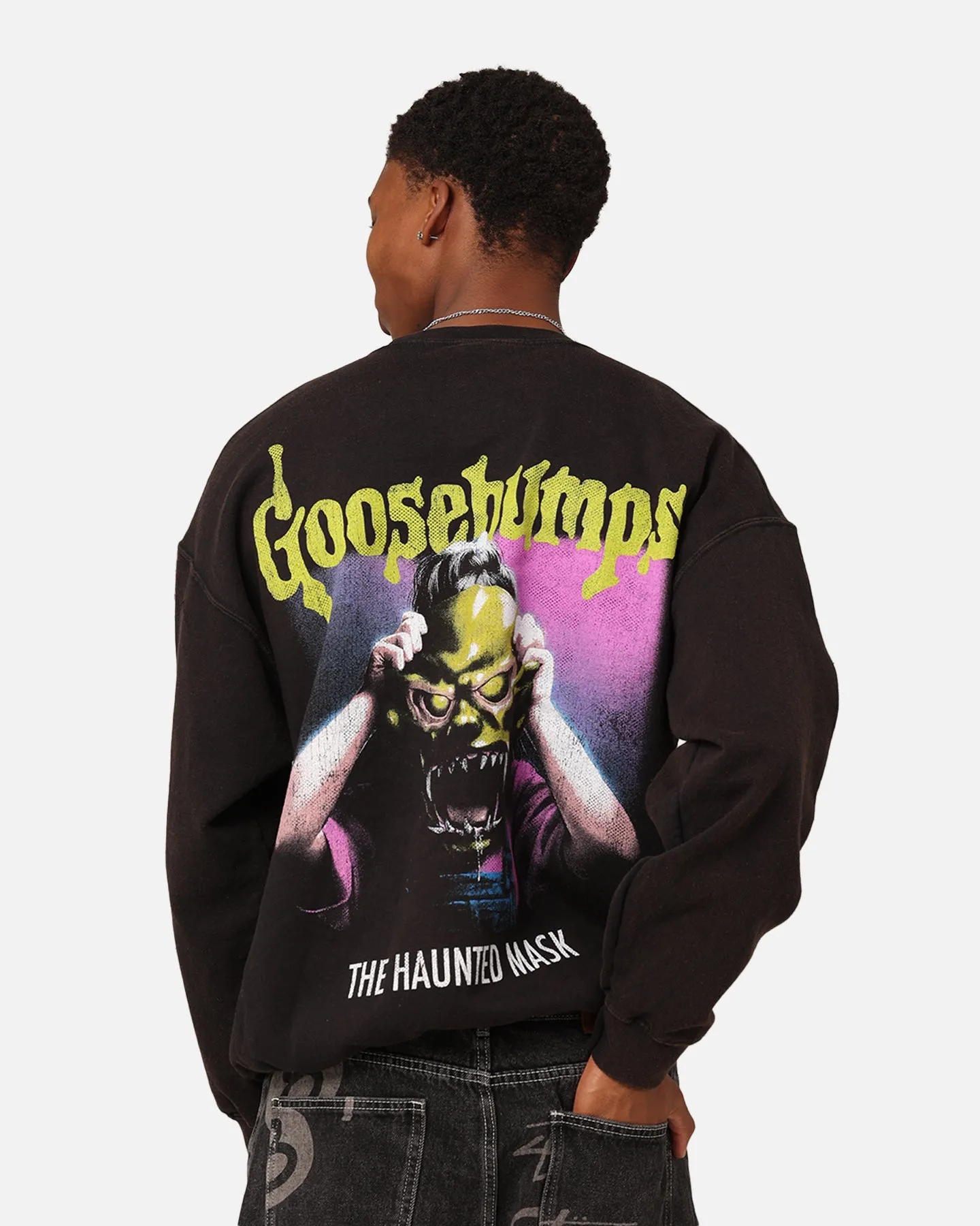 American Thrift X Goosebumps The Haunted Mask Crewneck Black Wash sold by Culture Kings product image thumbnail 2