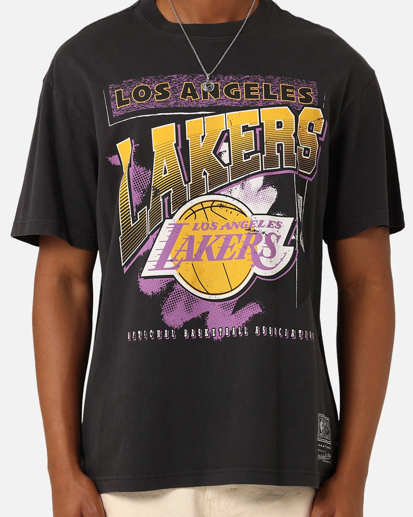 Mitchell & Ness Los Angeles Lakers Brush Off 2.0 T-Shirt Faded Black sold by Culture Kings product image thumbnail 3