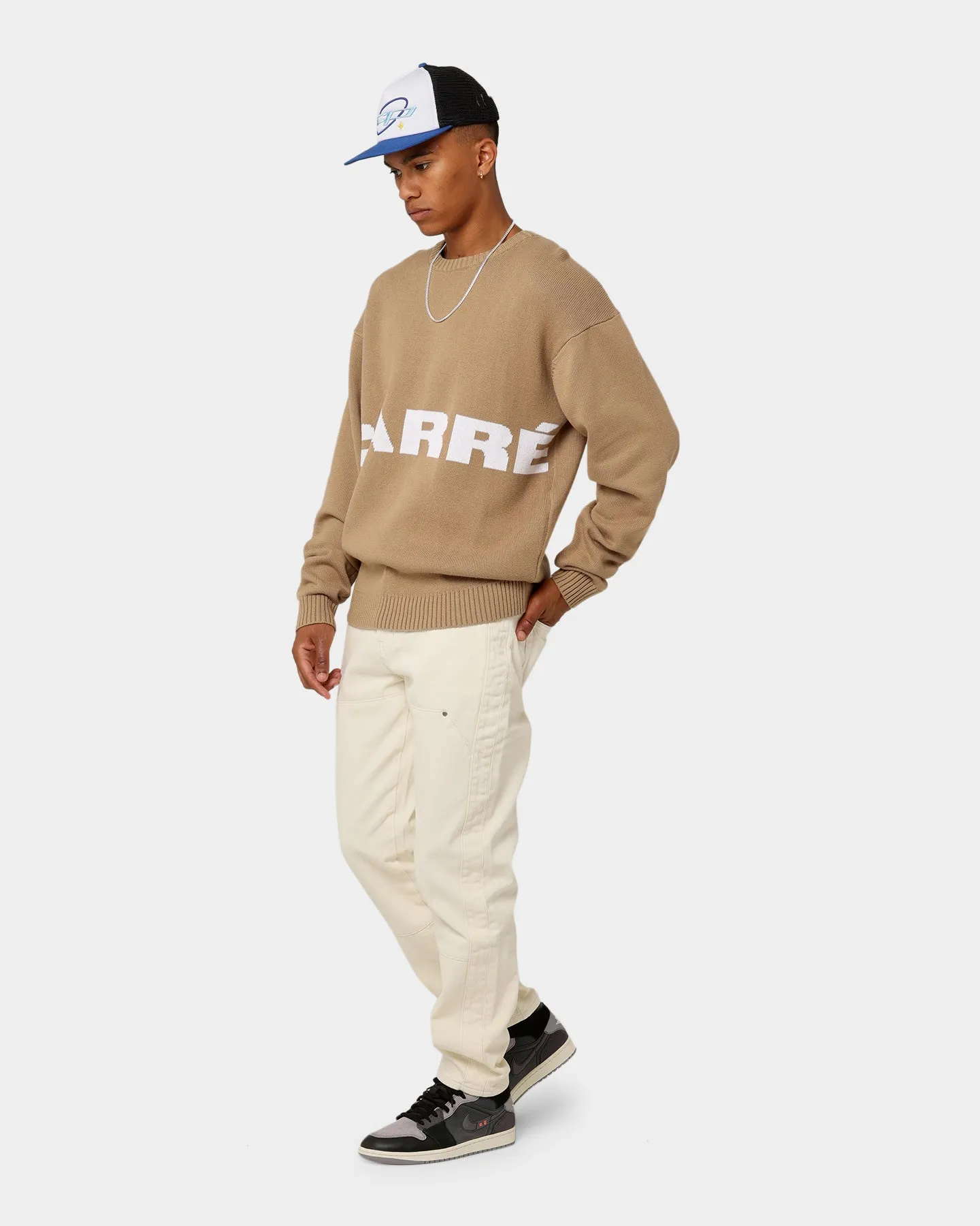 Carré Statement Knitted Sweater Stone sold by Culture Kings product image thumbnail 3