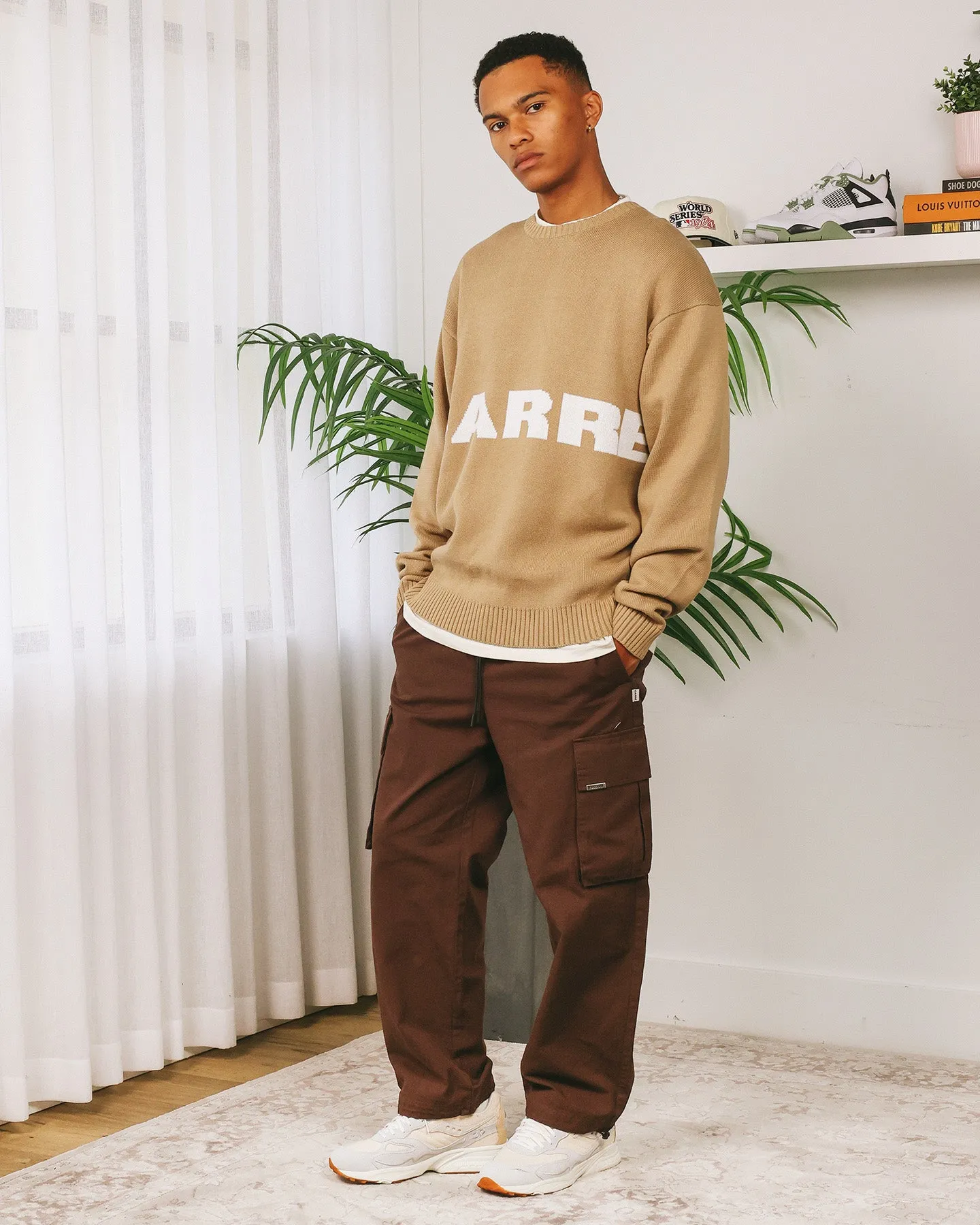 Carré Statement Knitted Sweater Stone sold by Culture Kings product image thumbnail 5