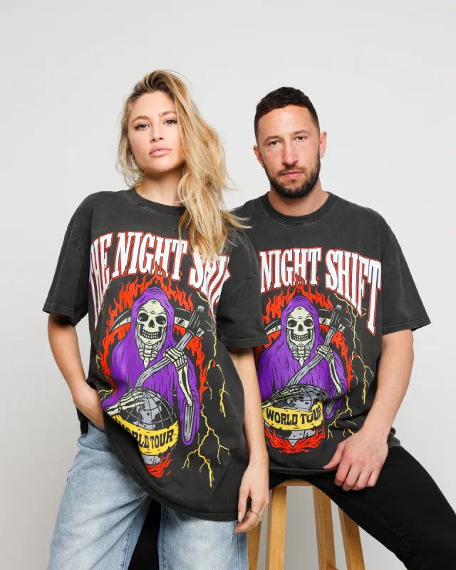 The Night Shift World Tour Heavyweight Vintage T-Shirt Black Wash sold by Culture Kings