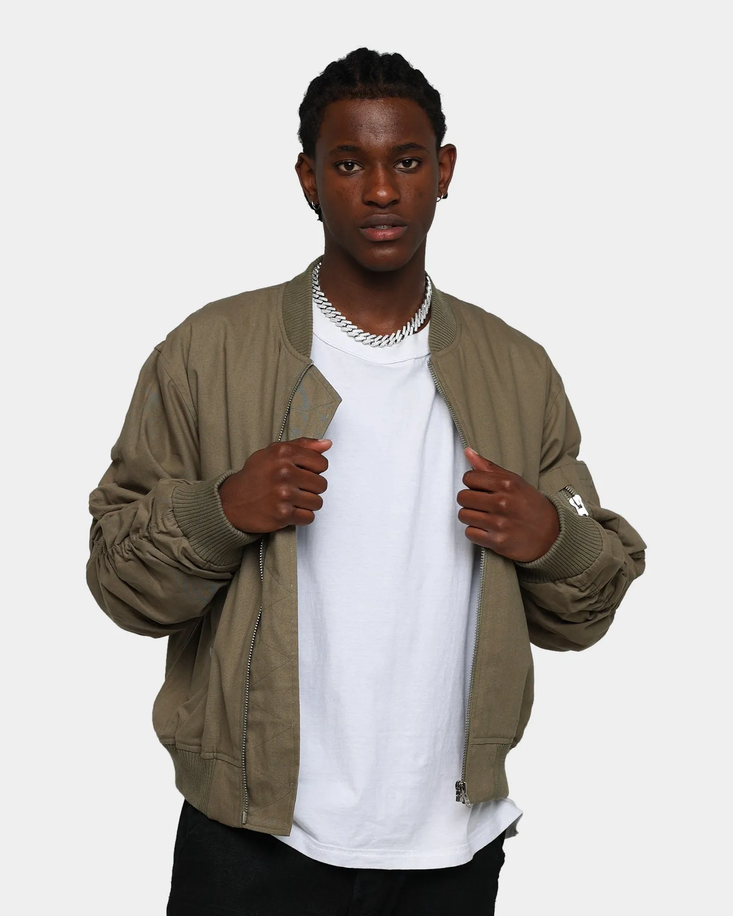 MNML Upscale Bomber Jacket Olive sold by Culture Kings