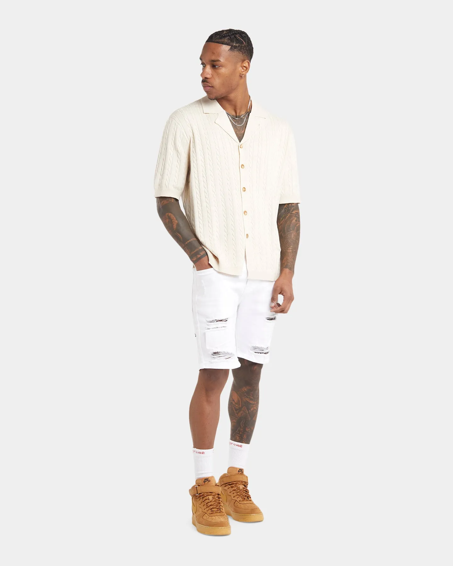 XXIII Terry Knit Button Up Shirt Tan sold by Culture Kings product image thumbnail 3