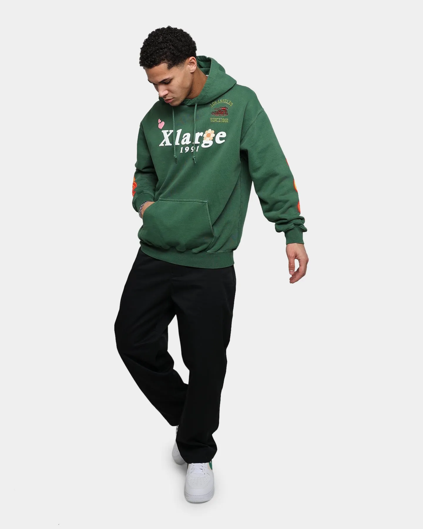 X-Large Pigment Dyed Puff Logo Pullover Hoodie Green sold by Culture Kings product image thumbnail 2