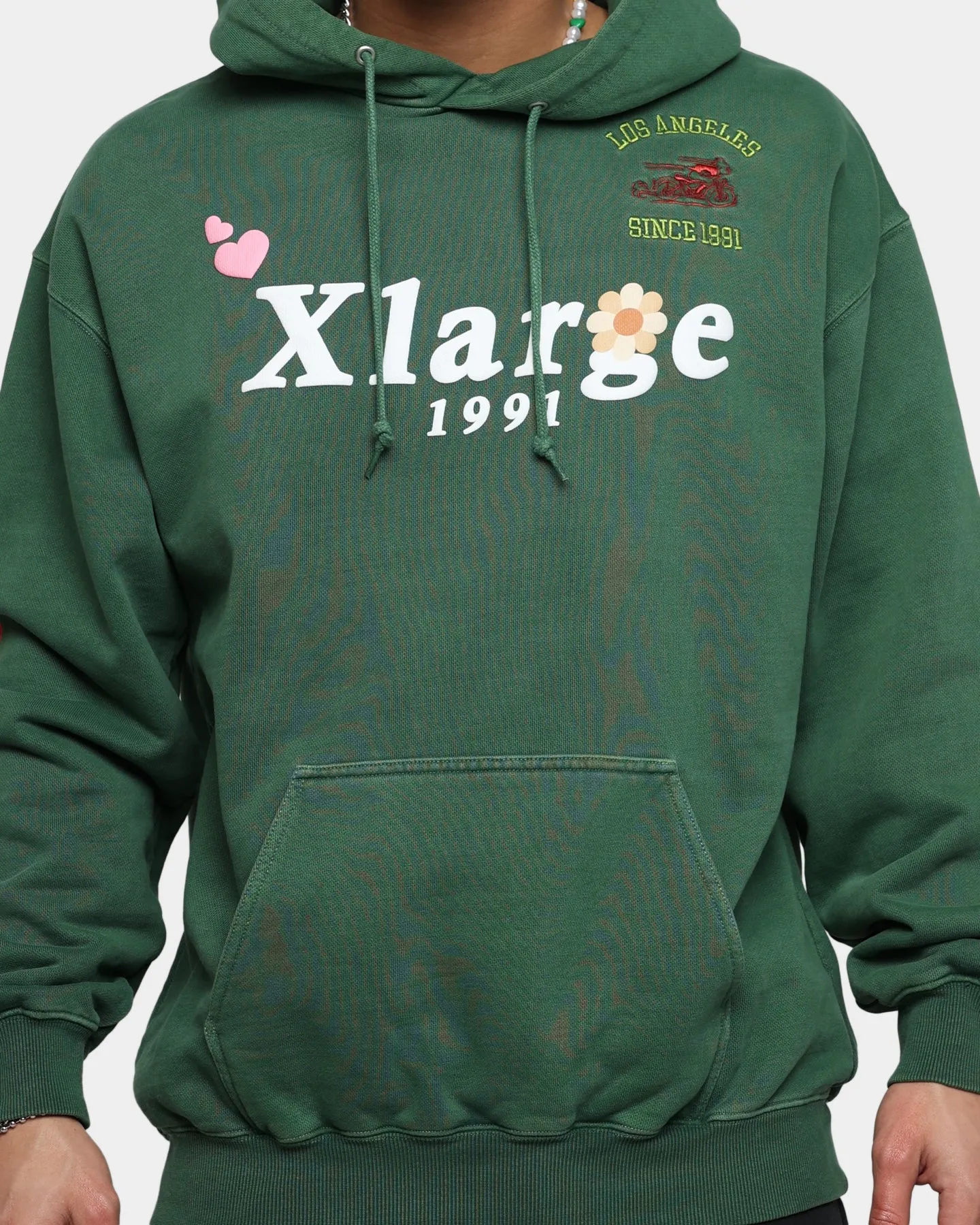 X-Large Pigment Dyed Puff Logo Pullover Hoodie Green sold by Culture Kings product image thumbnail 3