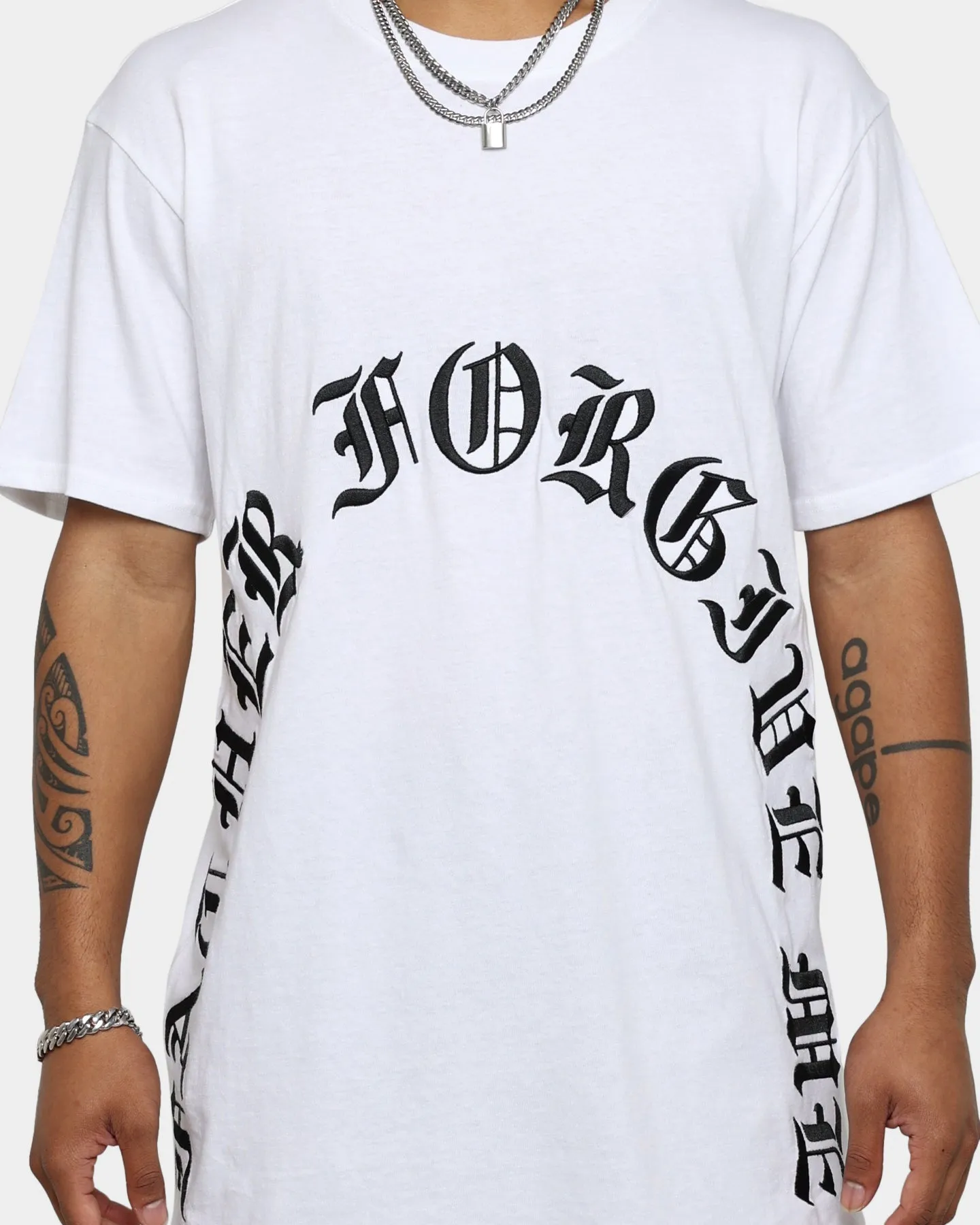 Father Forgive Me FFM Arched T-Shirt White sold by Culture Kings product image thumbnail 3