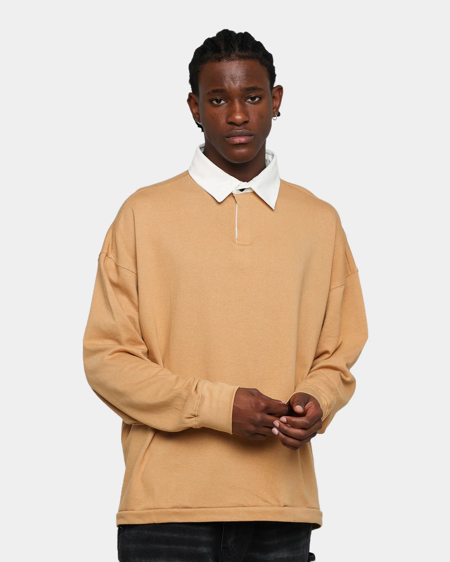 MNML Oversized Rugby Shirt Khaki sold by Culture Kings