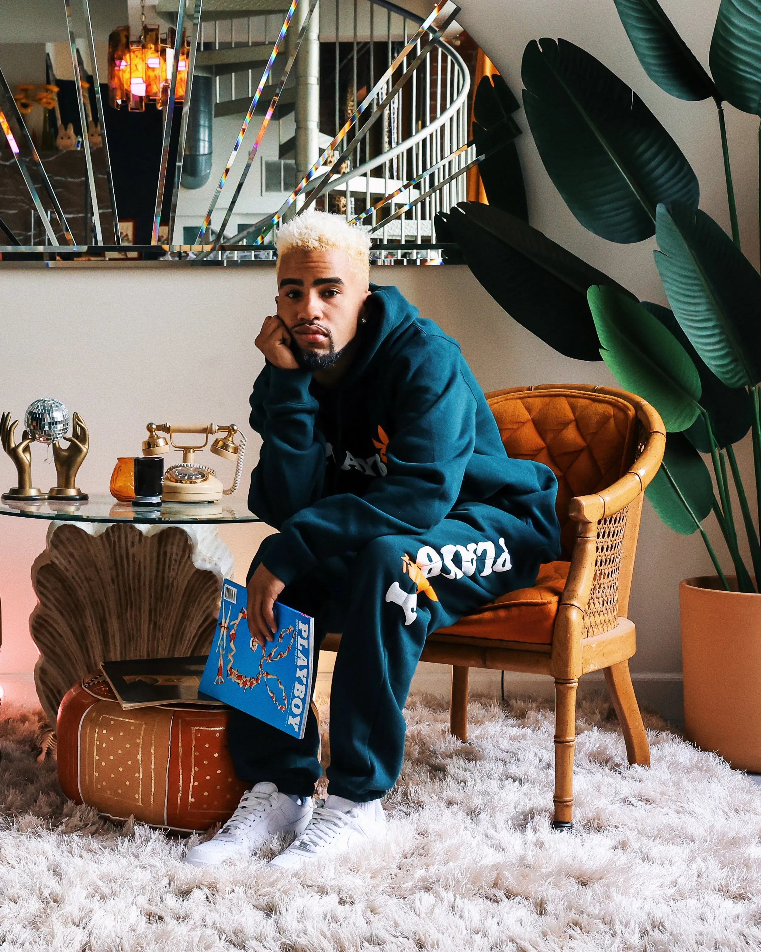 Playboy By Culture Kings Wordmark Track Pants Pine Green sold by Culture Kings