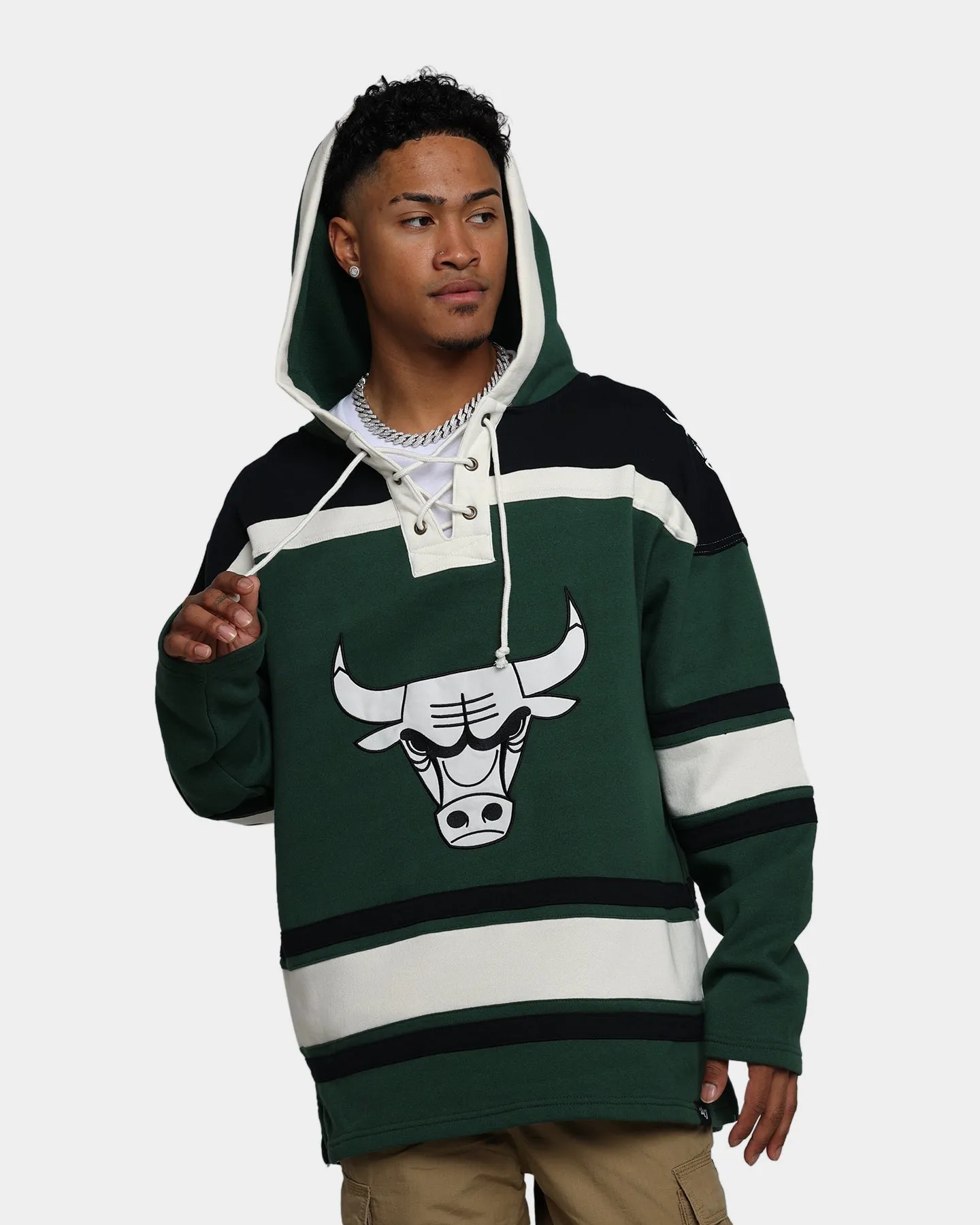 47 Brand Chicago Bulls Superior Lacer Hoodie Dark Green sold by Culture Kings