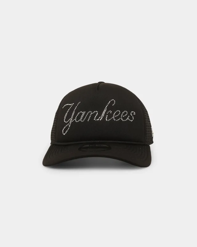 New Era New York Yankees 'Rhinestone' Trucker 9FORTY A-Frame Snapback Black sold by Culture Kings