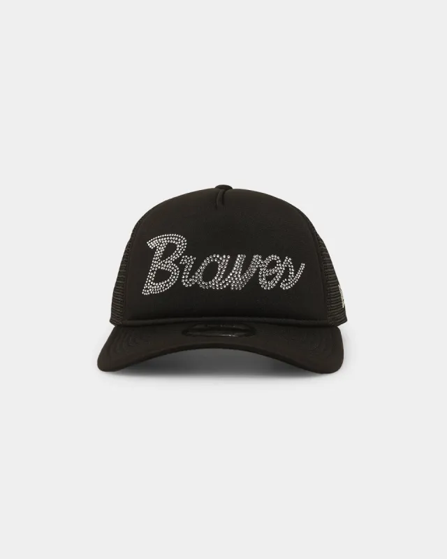 New Era Atlanta Braves 'Rhinestone' Trucker 9FORTY A-Frame Snapback Black sold by Culture Kings