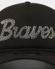 New Era Atlanta Braves 'Rhinestone' Trucker 9FORTY A-Frame Snapback Black sold by Culture Kings