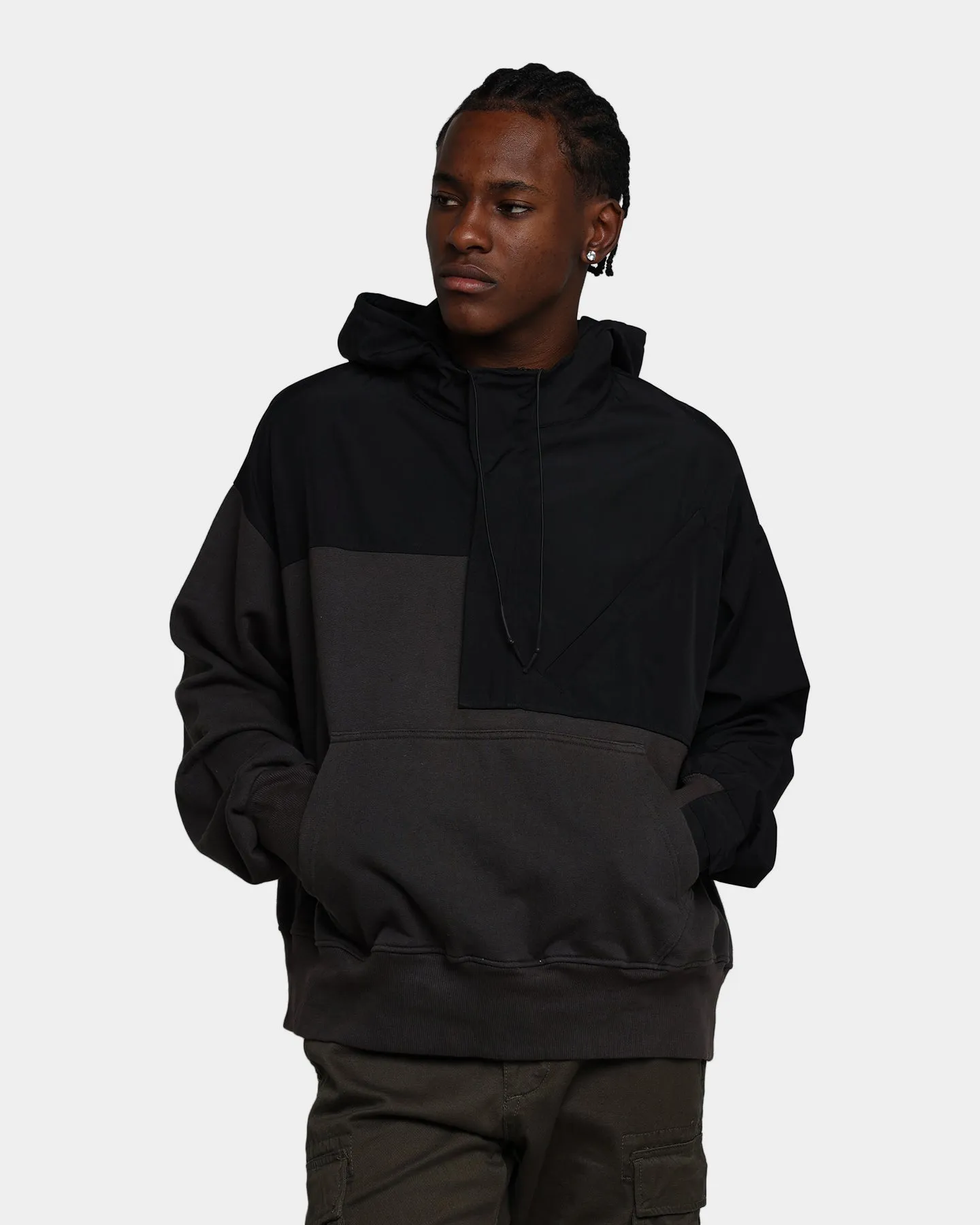 MNML Hooded Parka Qtr Zip Jacket Black sold by Culture Kings