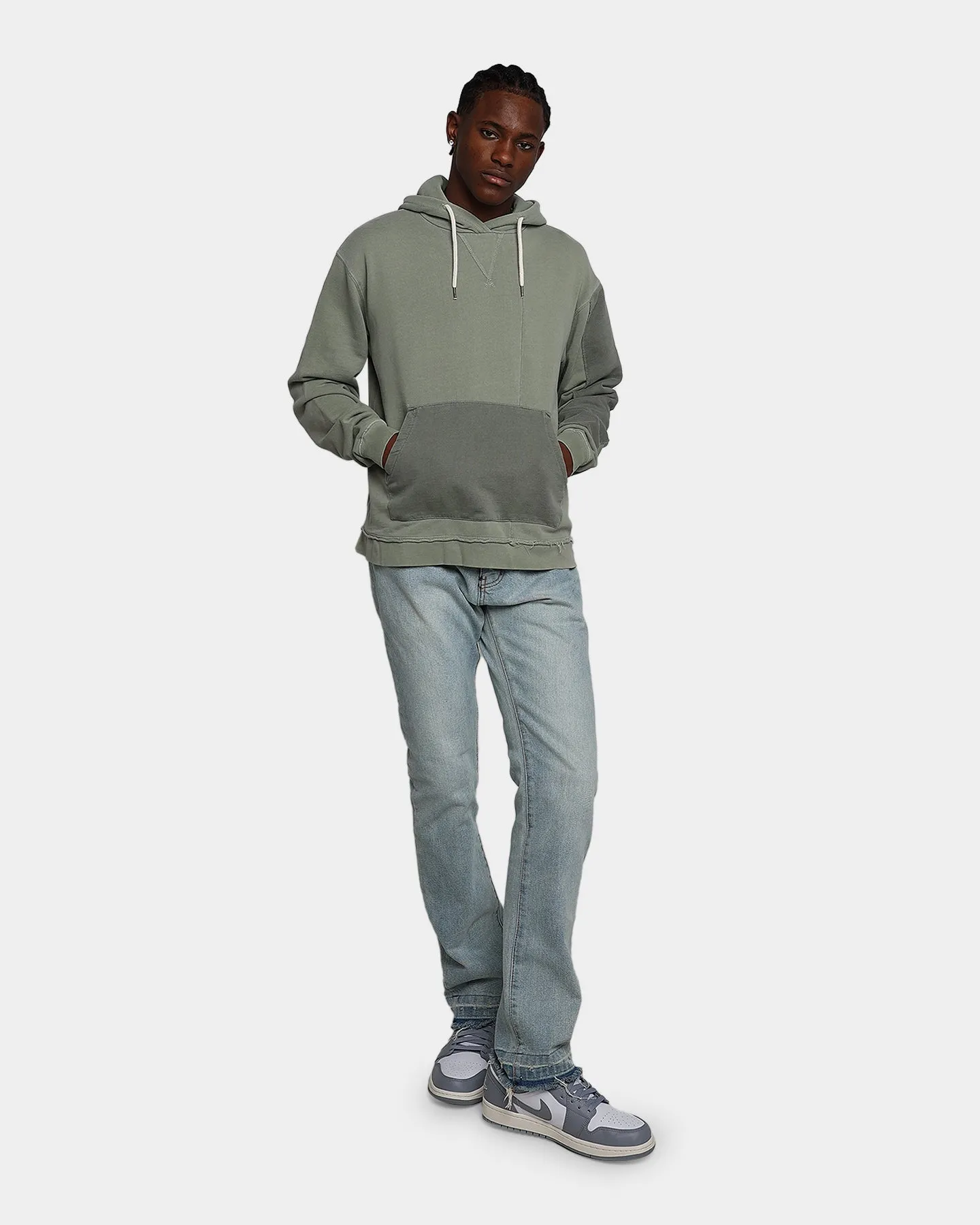 MNML Panelled Vintage Hoodie Olive sold by Culture Kings product image thumbnail 2