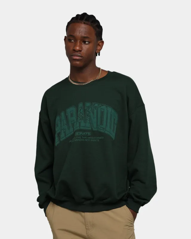 Rats Get Rat Paranoid Crewneck Military Green sold by Culture Kings